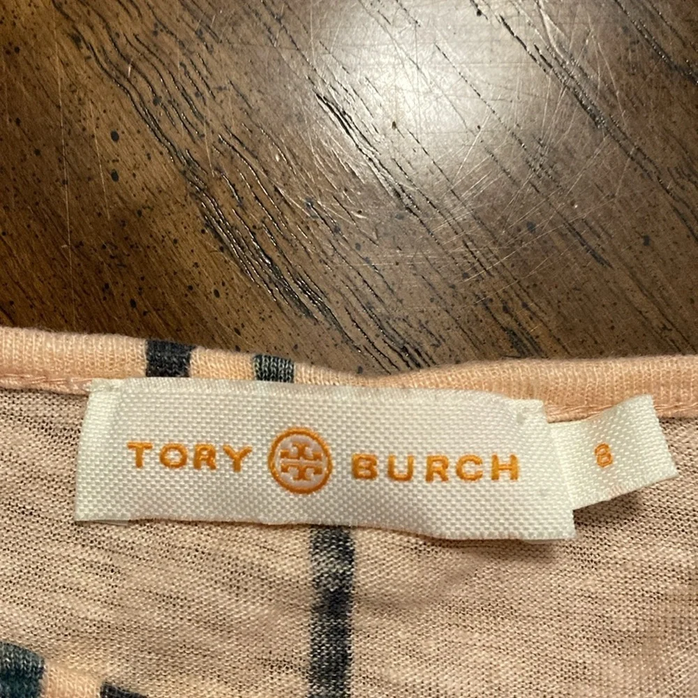 Tory‎ Burch 100% Linen Grid Tee